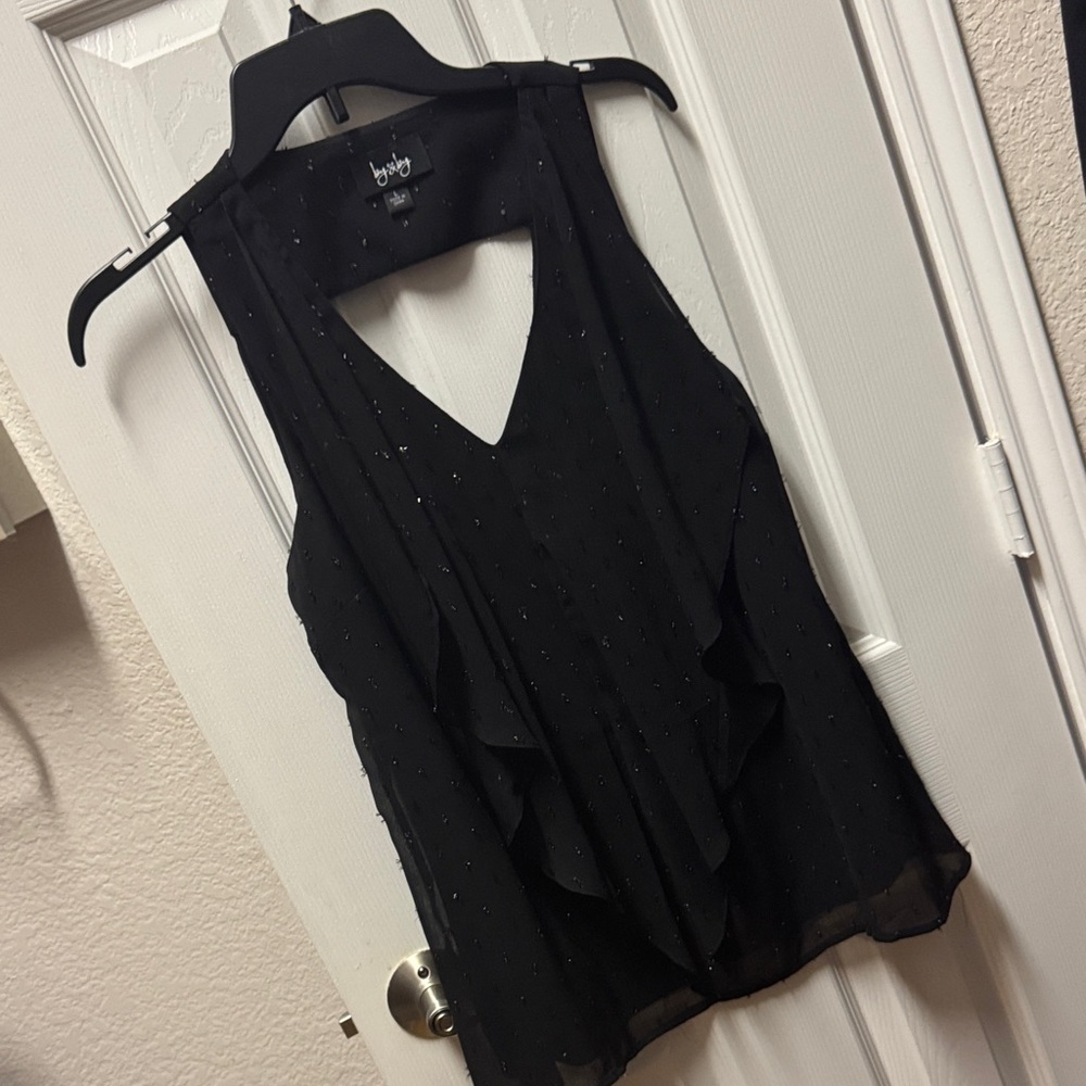 by & by Black V-Neck Sleeveless Blouse